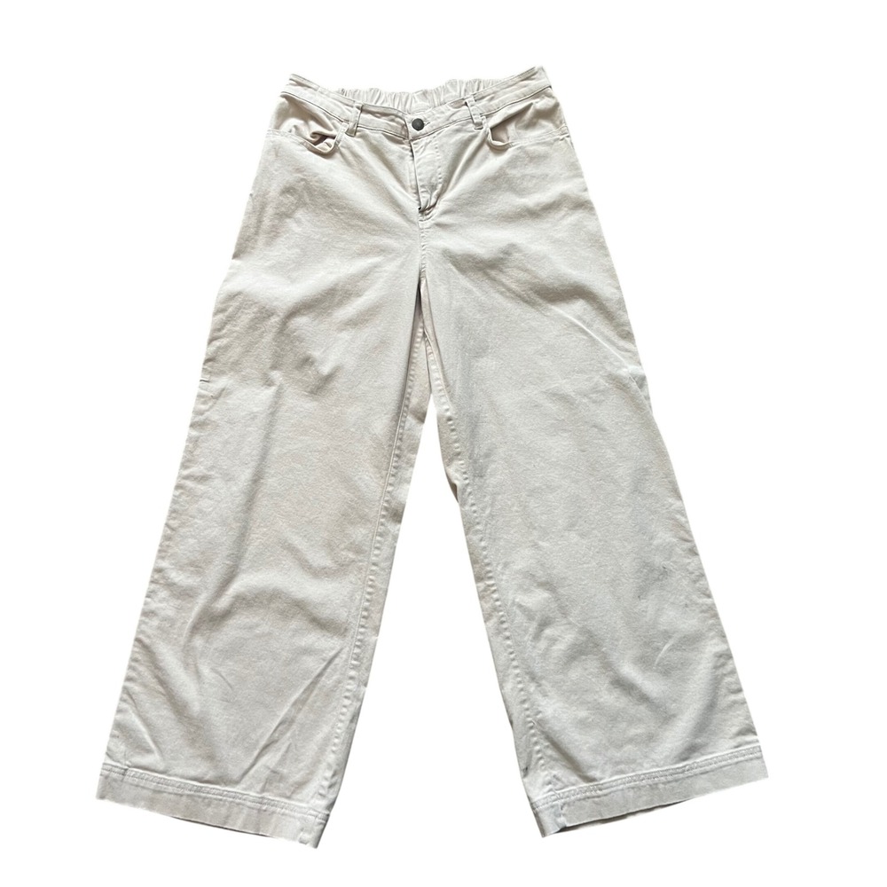 Pact Organic Cotton Wide Leg Pants Tan Contemporary Sustainable Womens L